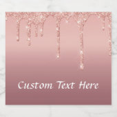 Rose GoldGlitter Étiquette de vin étincelant texte (Étiquettes simples)