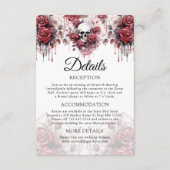 Rose gothique - Détails du Mariage de crâne Carte (Devant)