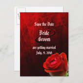 Rose gothique Enregistrer la date Carte postale (Devant / Derrière)