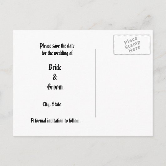 Rose gothique Enregistrer la date Carte postale (Dos)