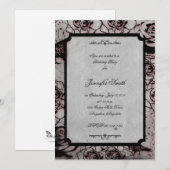 Rose gothique noir et rouge Invitation d'anniversa (Devant / Derrière)