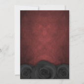 Rose gothique noir Halloween Invitations de mariag (Dos)