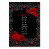 Rose gothique Numéro de table rouge et noire (Dos)