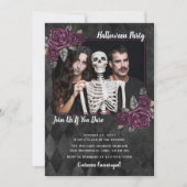 Rose gothique Photo Halloween Party Invitation (Devant)
