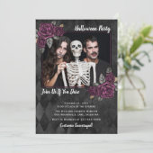 Rose gothique Photo Halloween Party Invitation (Debout devant)