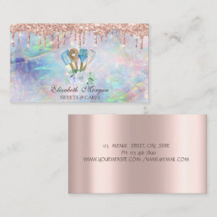 Rose Goud Drips Opal Bakkerij Hand Gereedschap Visitekaartje