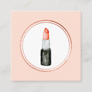Rose Goud en Roze Make-up Artiest Social Media Ico Vierkante Visitekaartje