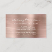 Rose Goud Geborsteld Metaal Script Microblading Visitekaartje (Achterkant)