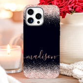 Rose Goud Glitter Navy Aangepaste Naam Case-Mate iPhone Case
