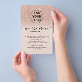 Rose goud glitters prijzen logo roze We zijn open Flyer (Hand)