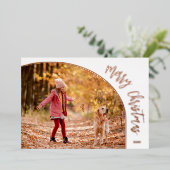 Rose Goud Kerstmis Script Folie Feestdagenkaart (Staand Voorkant)