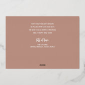 Rose Goud Kerstmis Script Folie Feestdagenkaart (Achterkant)