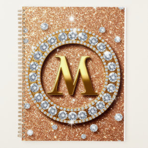 ✨ Rose Goud M Monogram Planner Chic Cadeaodesign