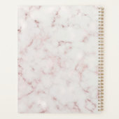 Rose Goud Marmer Monogram Planner (Achterkant)