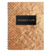 Rose Goud Metaal Look Aangepast Notitieboek (Voorkant)