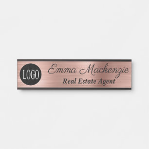 Rose Goud Op Maat Gemaakte Logo Borden voor Kantoo Deurbordje
