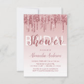 Rosé goud | Pink Sparkle Glitter Vrijgezellenfeest Kaart (Voorkant)