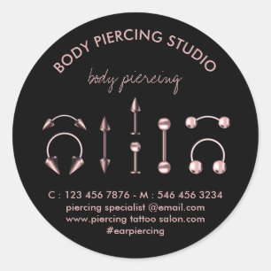 Rose goud sieraden lichaamspiercing specialist ronde sticker