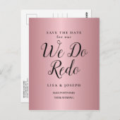 Rose Goud Uitgesteld Bewaar de Datum We Do Redo Briefkaart (Voorkant / Achterkant)