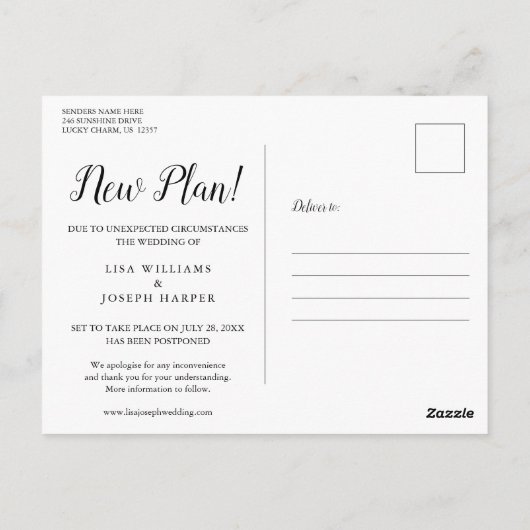 Rose Goud Uitgesteld Bewaar de Datum We Do Redo Briefkaart (Achterkant)