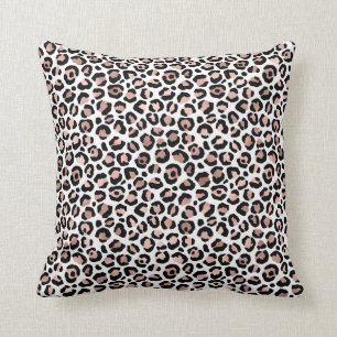 Rose goud zwart luipaard print cheetah trendy kussen