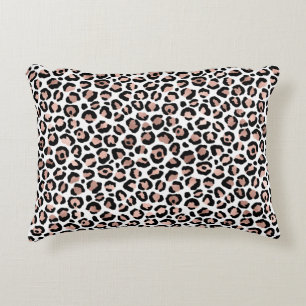 Rose goud zwart luipaardprint jachtluipaard trendy accent kussen