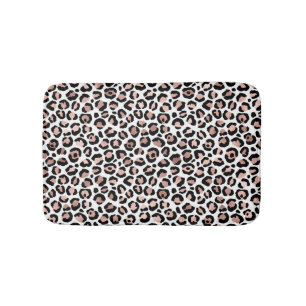 Rose goud zwart luipaardprint jachtluipaard trendy badmat