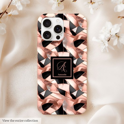 Rose Goud Zwarte iPhone Hoes 13 Modern Lux Maatwer
