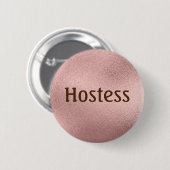 Rose gouden bruidsfeestcadeaus Huwelijk Hostess Ronde Button 5,7 Cm (Voorkant /achterkant)