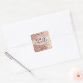 Rose gouden glinsterend script sojakaars label (Envelop)