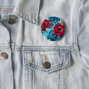 Rose Graffiti Urban Streetwear Ronde Button 5,7 Cm