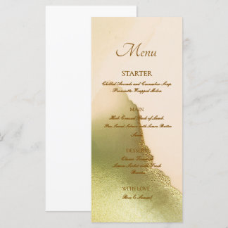 Rose Green Gold - Encre d'alcool Élégant menu plat