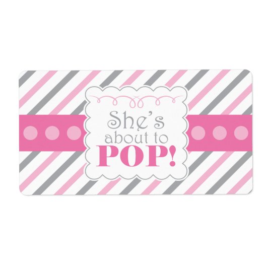 Rose & Grey Elle est sur le point de POP Étiquette (Devant)