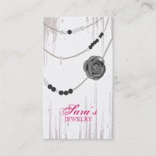 Rose gris de collier rose de carte de visite de