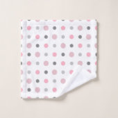 Rose, gris et blanc (Gant de toilette)