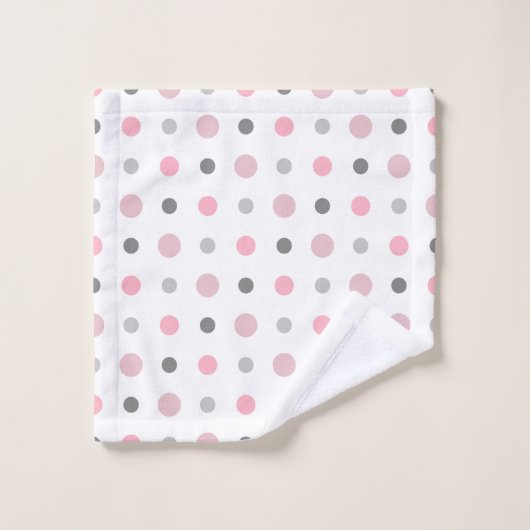 Rose, gris et blanc (Gant de toilette)