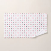 Rose, gris et blanc (Serviette à main)