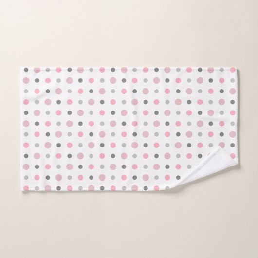 Rose, gris et blanc (Serviette à main)