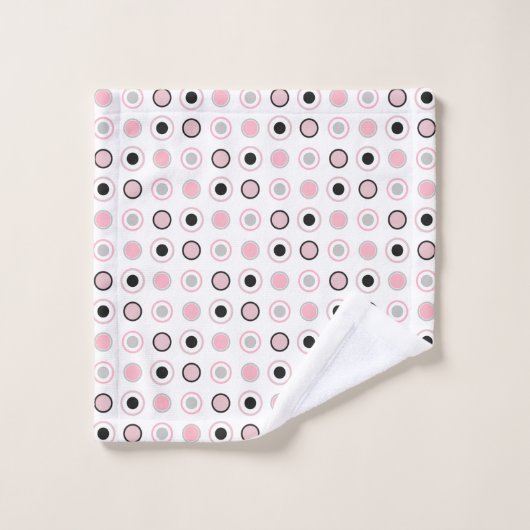 Rose, gris, noir et blanc (Gant de toilette)