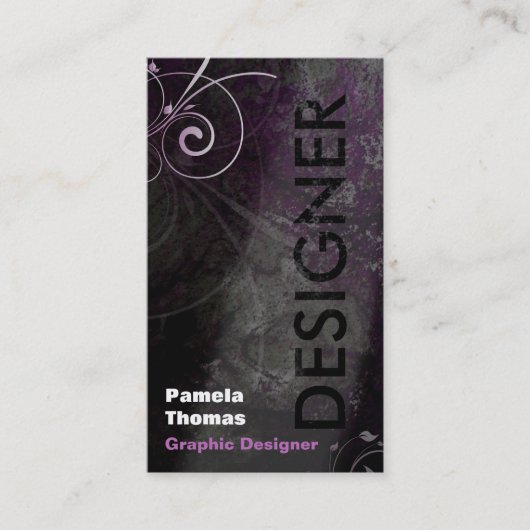 Rose grunge de noir de carte de visite de (Devant)