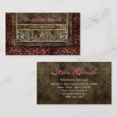 Rose H de léopard de carte de visite de suède (Devant / Derrière)