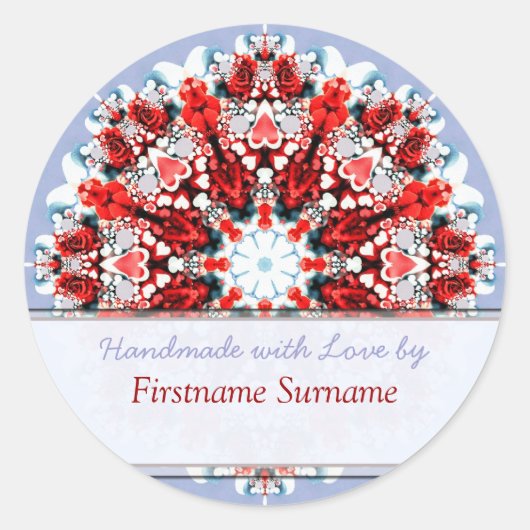 Rose Heart Mandala Étiquette / Sticker (Devant)