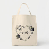 Rose Heart met naam boodschappentas Tote Bag (Voorkant)
