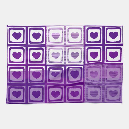 Rose Hearts Art Déco Serviette de cuisine (Horizontal)