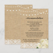 Rose Hébergement Burlap Lights Cartes de mariage (Devant / Derrière)
