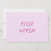 Rose Hello World Girl Faire-part de naissance (Dos)