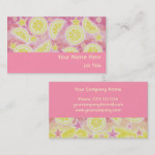 Rose horizontal de carte de visite rose de (Devant / Derrière)