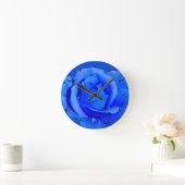 Rose Horloge Bleu Rose Fleur Mur Horloge Rose cade (Maison)