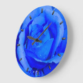 Rose Horloge Bleu Rose Fleur Mur Horloge Rose cade (Angle)