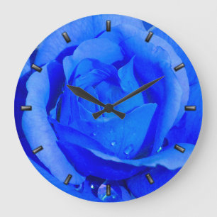 Rose Horloge Bleu Rose Fleur Mur Horloge Rose cade